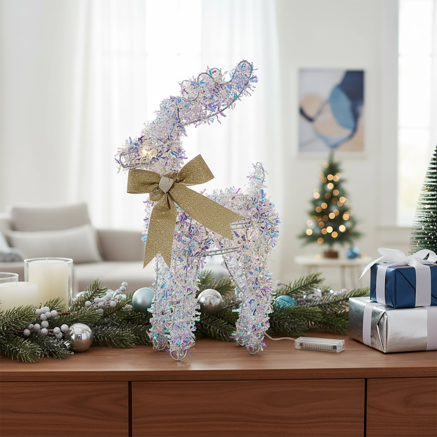 DICTROLUX - Renna Luminosa 20 LED Bianco Caldo h40 cm